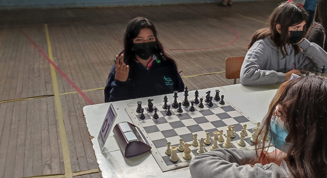 Mariana en el campeonato provincial de ajedrez. Obtuvo el séptimo lugar.